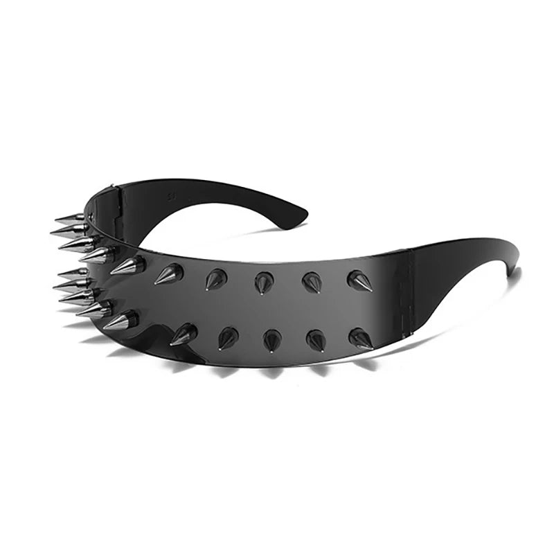 Novelty Punk Glasses Rock Large Shield Spike Fashion Weird Club Sunglasses Funny Party Glasses