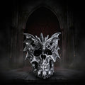 Flying Dragon on Ossuary Morphing Skull with Celtic Tribal Patterns Figurine