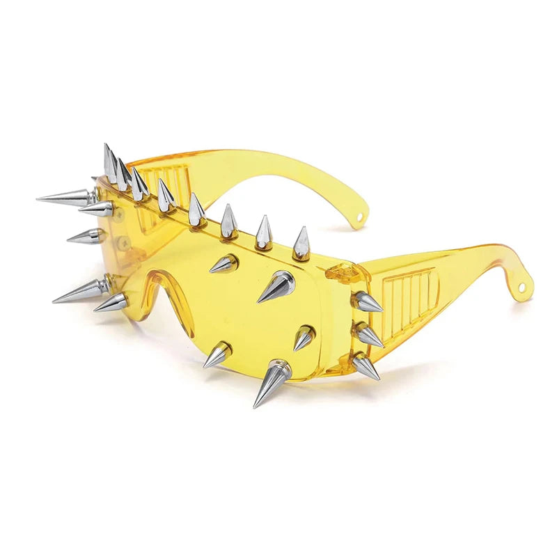 Novelty Punk Glasses Rock Large Shield Spike Fashion Weird Club Sunglasses Funny Party Glasses