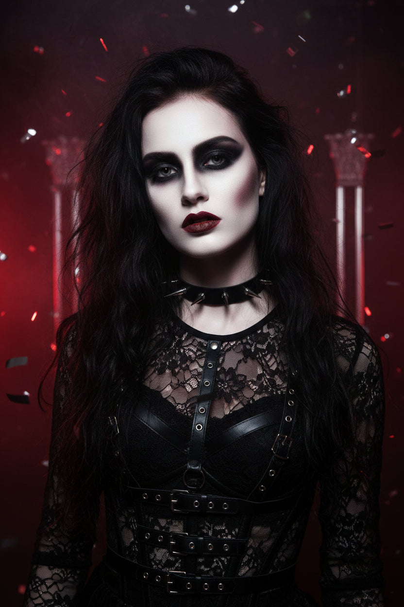 Halloween Rivet Punk Gothic Pu Leather Collar, Exaggerated Fashion Necklace, Gothic Sweet Cool Necklace