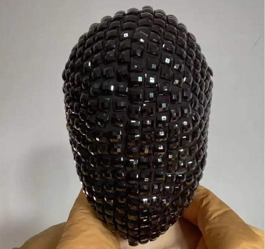 Night Club Dance Mask Hedgehog Headcover Thorn Bar DJ Performance Rivet Rhinestones Spikes Party