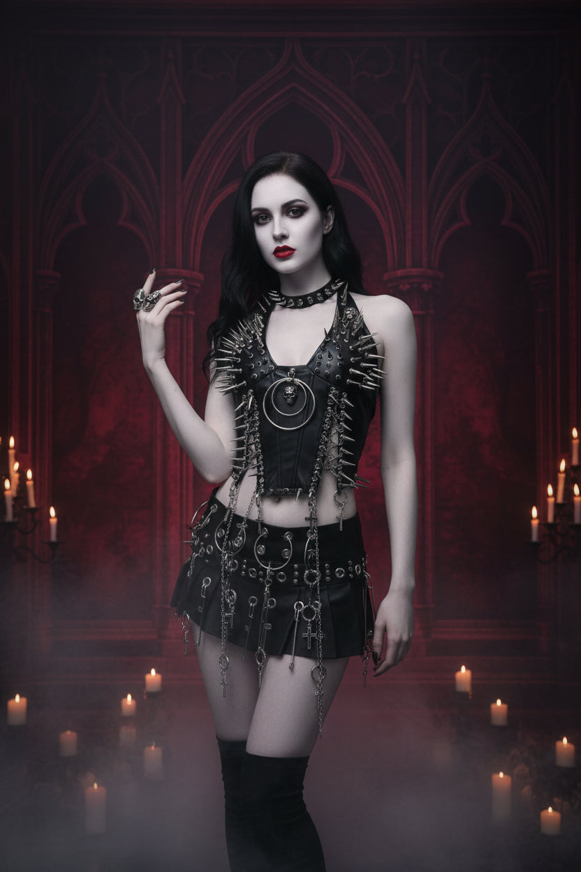Bustier Top Y2K Fashion Y2K Clothes Y2K Crop Top Gothic Clothes Y2K Top Rivets Tank Tops Skull Top Vintage Tops Gothic Tank Tops