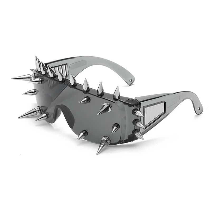 Novelty Punk Glasses Rock Large Shield Spike Fashion Weird Club Sunglasses Funny Party Glasses