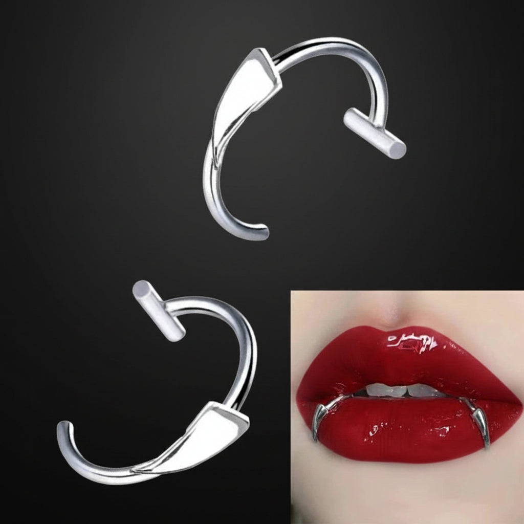 Stainless Steel Vampires Lip Cuff Not Piercing Lip Clip Unique Lip Accessory Perfect for Halloween Themed Event