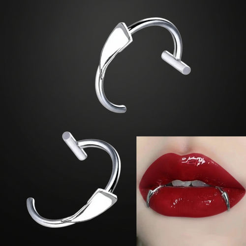 Stainless Steel Vampires Lip Cuff Not Piercing Lip Clip Unique Lip Accessory Perfect for Halloween Themed Event