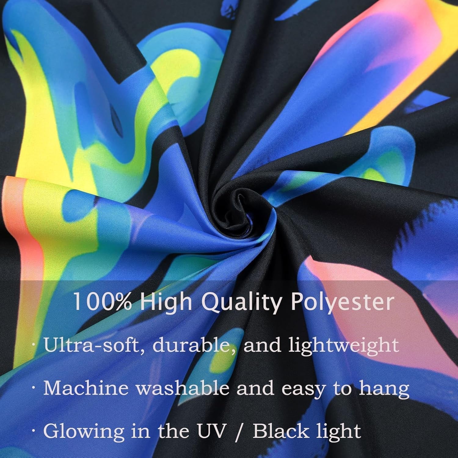 Blacklight Horror Skull UV Reactive Tapestry - Neon Glow in the Dark Spooky Wall Hanging for Bedroom & Living Room, Perfect for Party Backdrops - 51" X 59"