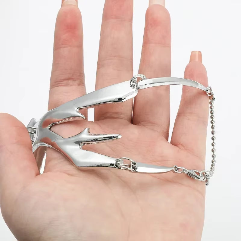 Fashion Gothic Mask Cyber Punk Liquid Irregular Silver Color Hollow Women Men Party Individuation Individual Jewelry Accessory